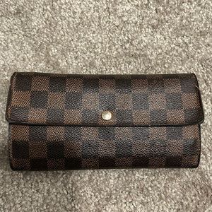 Louis Vuitton long Damier canvas wallet